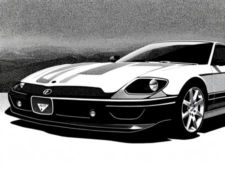00179-3857369754-shiny conept car, black & white pointillism art style,.png